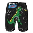 thumbnail image 4 of Naloa Space Dino Cartoon Black Men's Beach Shorts, Surfing shorts, Swim trunks, Quick Dry Swim Trunks for Surfing Beach Fun - XX-Large, 4 of 9
