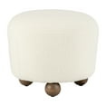 thumbnail image 5 of Decorative Round Ottoman with Ball Feet for Living Room - Home Decor Accent for Office, Entryway, and Foot Rest Stool - Vanity Chair for Bedroom or Reading Nook Decor - 17", Ivory & Tan, 5 of 11