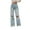 Blue, variant on High Waisted Straight Leg Jeans Y2k Frayed Raw Hem Ripped Distressed Jean Travel Cropped Pants Cowgirl Outfits Trendy Stretchy Baggy Jean Ankle Denim Pants with Pockets Boyfriend Jeans for Women
