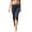 Navy Polka Dot, variant on Women's Striped Capri Leggings Fold Over High Waist Tummy Control Workout Yoga Pants Split Hem Knee Length Soft Stretch Casual Pants Yellow