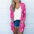thumbnail image 2 of Pompotops Chemisier Décontracté à Manches Longues Imprimé pour Femmes avec Poche Cardigan Liquidation, 2 of 5