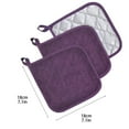 thumbnail image 2 of 3 PCS Microwave Oven Gloves Kitchen High Temperature -Scalding Thick Cotton Gloves(7.1Inch×7.1Inch,Purple), 2 of 2