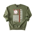 thumbnail image 7 of Patriotic Baseball Sweatshirt for Women, Men & Kids - Game Day USA Flag Sports Pullover Army Green Sweatshirt Adult Small, 7 of 7