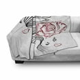 thumbnail image 3 of Tattoo Soft Flannel Fleece Blanket, Language of Love Musical Note Inspiration on Music Sheet with Rose Hearts, Cozy Plush for Indoor and Outdoor Use, 70" x 90", White Black and Pink, by Ambesonne, 3 of 6