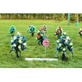 thumbnail image 2 of Sets Artificial Cemetery Flowers,Outdoor Grave Decorations Roses,Beautiful Arrangements Bouquet with Cemetery Vase,Lasting and Non-Bleed Colors (Light Pink), 2 of 5