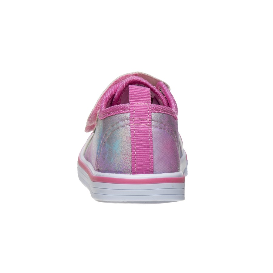 Laura Ashley Toddler Girls Hook And Loop Sneakers, Pink Silver, Size: 10