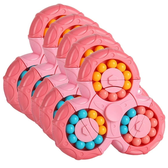 Juguetes 2 en uno Cubo y Spinner MagiBean02 5Pzas Rosa 10x11cm Plástico ABS VentDepot