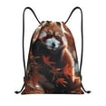 thumbnail image 1 of Saiise Red Panda Autumn Branches Pattern Sports Drawstring Backpack - String Swim Gym Bag with Wet Proof Pocket for Women&Men-Medium, 1 of 6