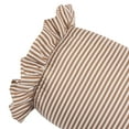 thumbnail image 3 of Home Decor Collection 8" x 20" Tan Striped Ruffle Bolster Decorative Pillow, 3 of 5