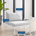 thumbnail image 3 of Sofa Middle Chair, Sunbrella, Aluminum, Metal, Steel, White Grey Gray, Modern Contemporary Urban Design, Outdoor Patio Balcony Cafe Bistro Garden Furniture Hotel Hospitality, 3 of 8