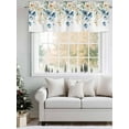 thumbnail image 5 of Blue Floral Curtain Valances for Windows, Sage Green Leaf Wildflowers Botanical Plants Kitchen Valance Window Treatment, Light Filtering Block Curtains for Bathroom/Bedroom/Living Room 42'' x 12'', 5 of 9