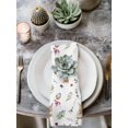 thumbnail image 2 of Easter Cloth Napkins Set of 6 Reusable Dinner Napkins, Spring Farmhouse Rabbits Eggs Leaves Flowers Cocktail Napkin Washable Table Napkins for Wedding/Holiday Party/Baby Shower 20"x20", 2 of 7