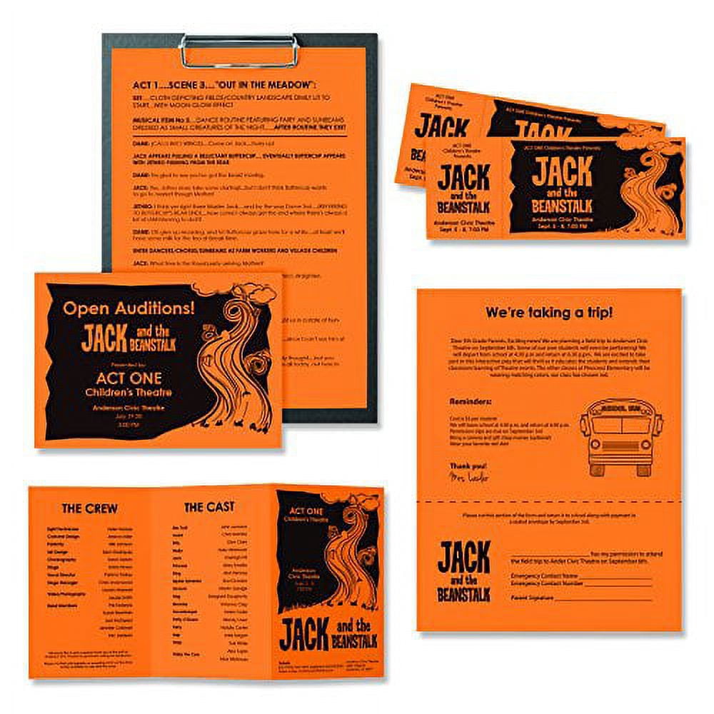 Astrobrights Color Paper, 8.5” x 11”, 24 lb/89 gsm, Cosmic Orange, 500 Sheets (22651)