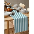 thumbnail image 3 of Aqua Striped Table Runner Modern Farmhouse Blue White Stripes Tablerunners 13 x 48 Inch, Table Decorations Tabletop Scarf for Summer Gathering Holiday Farmhouse Kitchen Dining Decor, 3 of 6