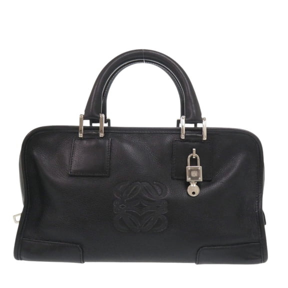 Pre-Owned Loewe Amazona 28 leather black handbag, model 1013 (Good)