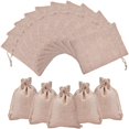 thumbnail image 1 of Bolsas de regalo de arpillera con cordón Bolsas de joyería de arpillera para bodas Bolsas para bodas y manualidades DIY 50 piezas (7 * 9 cm), 1 of 5