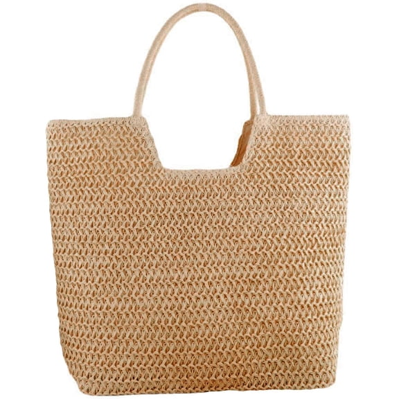 Women'S Bag Straw Beach Handbag Waterproof Woven Swimming Shopping Travel Bag Large Straw Beach Bag