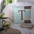 thumbnail image 3 of Carolines Treasures CJ1003-TPW1414 Letter T Initial Monogram - Blue Stripes Decorative   Canvas Fabric Pillow 14Hx14W, 3 of 4