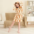 thumbnail image 3 of FORMRS Niños Bathrobe Unisex Hooded Robe Soft Plush Pajamas Sleepwear, Size 2-3T, Orange Geometric Pattern, 3 of 7