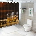 thumbnail image 7 of Creowell Whiskey Glasses Print Shower Curtain 100% Polyester Fiber Chic Modern Bathroom Decor with Hooks 36x72, 7 of 7