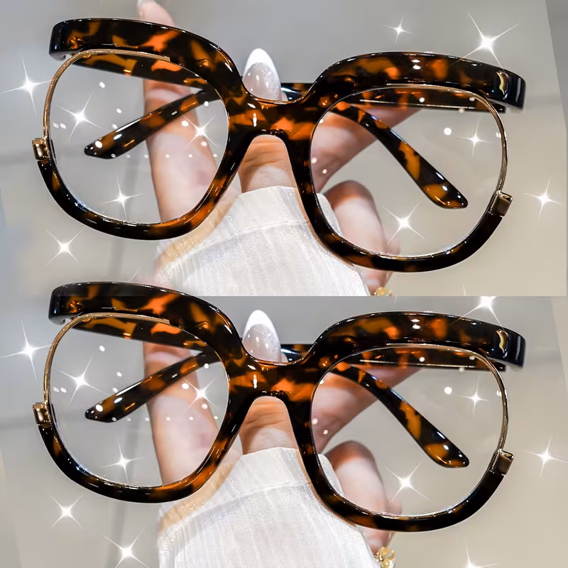 Black-brown, variant on 2 Pack Y2K Vintage Reading Glasses, Oversized Fashion Readers for Women Men, Retro Eyeglasses for Book Reading, Computer & Phone Use, Multiple Strength Options