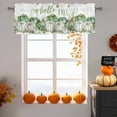 thumbnail image 6 of Kitchen Cafe Valance Curtain for Small Windows,Hello Fall Green Pumpkin Cabbage Rod Pocket Short Valances,60x18in, 6 of 9