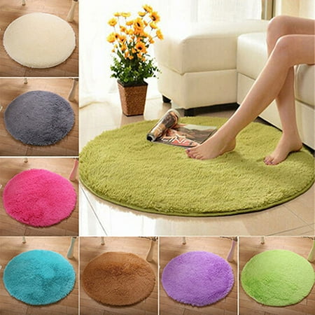 - Girl12Queen Home Decor Soft Bath Bedroom Non-slip Floor Shower Rug Yoga Plush Round Mat