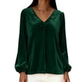 thumbnail image 3 of Plcasen Womens Velvet Tops V Neck Long Sleeve Fall Winter Trendy Dressy Casual Loose Tunic Shirts, 3 of 7