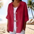 thumbnail image 2 of Womens Shirts Fashion Casual Comfortable Shirt 3/4 Long Sleeve on Sale, 2 of 6