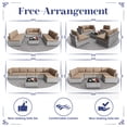 thumbnail image 5 of KIGOTY 7 Piece Outdoor Patio Furniture, Wicker Rattan Outdoor Conversation Set Sectional Sofas for Backyard, Garden, Grayish-white Camel, 5 of 8