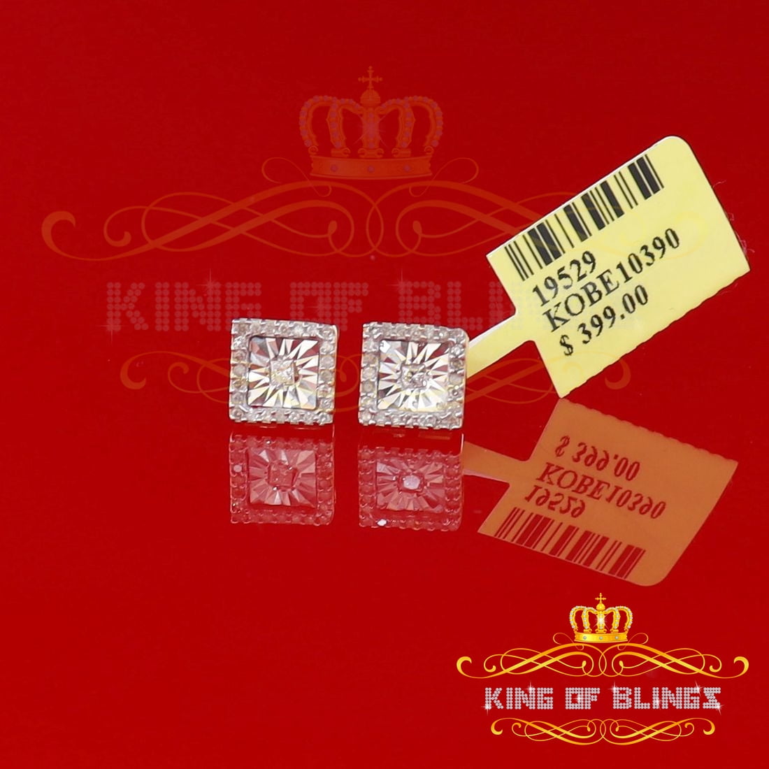 King of Bling's Yellow Aretes Para Hombre 925 Silver 0.25ct Diamond Women's/ Men's Stud Earrings
