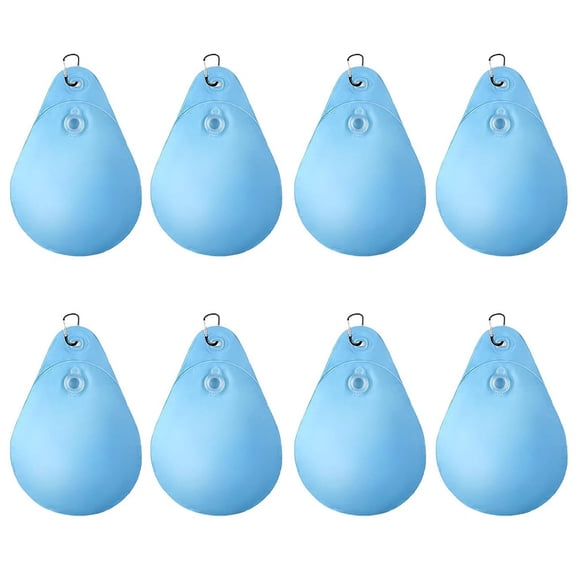 8 Pack Pool Cover Weights with Hooks, Leakproof Swimming Pool Cover Hanging Bag Thick PVC Pool Water Bags, Antifreezing Winter Pool Tarp Weights for Above Ground Pool Cover