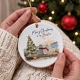 thumbnail image 4 of PYURTEP Sea Glass, Beach Theme Acrylic Friendship Keepsake, Merry Christmas to My Bestie Hanging Christmas Ornament for Tree, Round, 4 of 7
