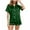 Green, variant on SwiftWear Women's Light/Dark Blue Satin Pajama Set - 2-Piece Notch Collar Button-Up Shirt & Contrast Trim Shorts with White Piping, Breathable Summer Sleepwear & Loungewear Gift Set
