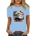 thumbnail image 2 of successthop 4th of July T Shirt for Women Bird Plus Size Anniversary Shirts Festival Top Crewneck Short Sleeve Clothes, 2 of 8
