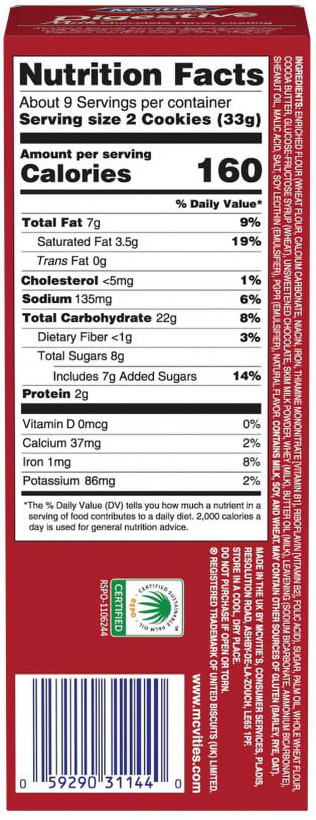 McVitie's Digestives Biscuits Milk Chocolate Flavor Coating, 10.5 Oz.