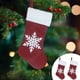 thumbnail image 1 of Juego de 2 Bolsas de Regalo para Calcetines Navideños | Calcetines Navideños de Terciopelo Rojo de Punto con Diseños de Papá Noel y Muñeco de Nieve | Tela de Patchwork Resistente | Decoración para La, 1 of 6
