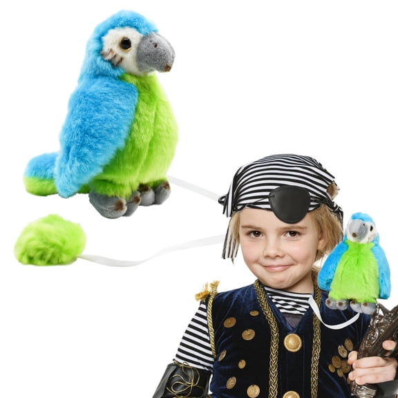 Pirate Parrot Plush Shoulder Stuffed Pirate Party Costume Accessories Animal Toys Cute Plushies for Kids