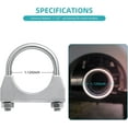 thumbnail image 2 of 1.125" Exhaust U Clamps 1-1/8 inch - Saddle Style Muffler U-Bolt Clamp, Stainless Steel, Pack of 2, 2 of 11