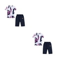 thumbnail image 3 of Guardurnaity Ropa de verano para niños, camisas para adolescentes, trajes para niños, pantalones cortos multiusos de algodón transpirables de Púrpura 160cm 2piezas, 3 of 6