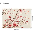 thumbnail image 3 of SKYSONIC Toilet Bathroom Rugs Sets 2 Piece, Oriental Style Painting Plum Blossom Spring Beige Soft Absorbent Fluffy Toilet Mat Set Non-Slip Rubber Backing Bath Mats for Bathroom,16"x24"+20"x24", 3 of 7