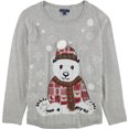 thumbnail image 1 of Karen Scott suéter de oso de patchwork para mujer, gris, 3X, 1 of 1