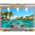 thumbnail image 3 of Papier Peint 3D Maldives Vue sur la Mer de Parede SKU WAL0237, 3 of 10