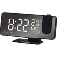 thumbnail image 1 of Howard Miller Gable Table Clock 645-839 – Digital Alarm Clock, Matte Black Case, Large Display, 4 Brightness Settings, Nightstand & Desk Clock, USB Charging Port, 1 of 3