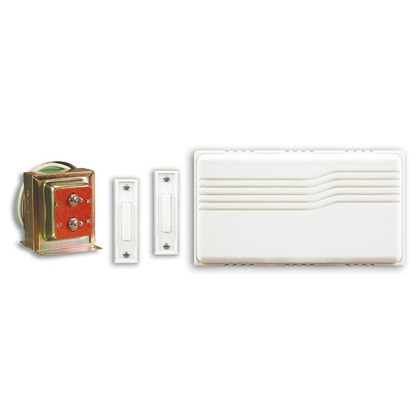 Heath Zenith SL2710202 Wired Doorbell Kit with Mixed Push Buttons