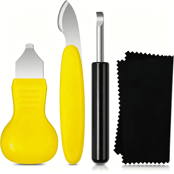 EXLEAF 4 Pcs Watch Back Removal Tool,Premium Battery Replacement Set,Pry Back Case Opener with Cleaning Cloth,Watch Back Removal&Case Opening Tool Watches Repair Kits