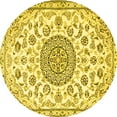 thumbnail image 1 of Ahgly Company Machine Washable Indoor Round Medallion Yellow Traditional Area Rugs, 3' Round, 1 of 4