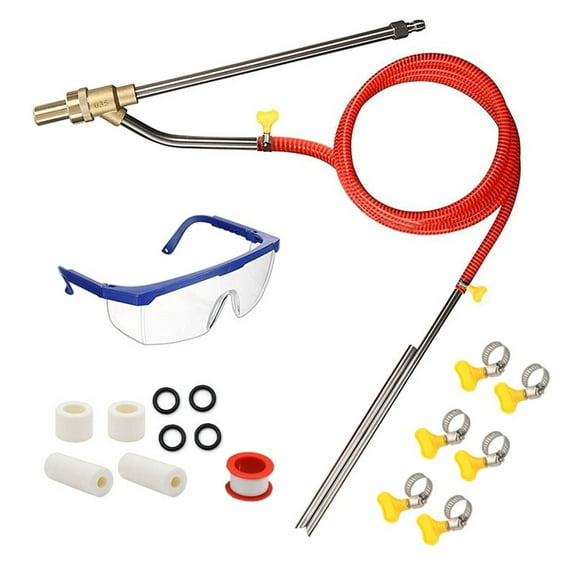 5000 PSI Pressure Washer Sandblasting Kit - Wet Abrasive Sandblaster Attachment with 3 Ceramic Nozzles & Safety Goggles - 1/4" Quick Disconnect for Power Washer Rust & Paint Removal