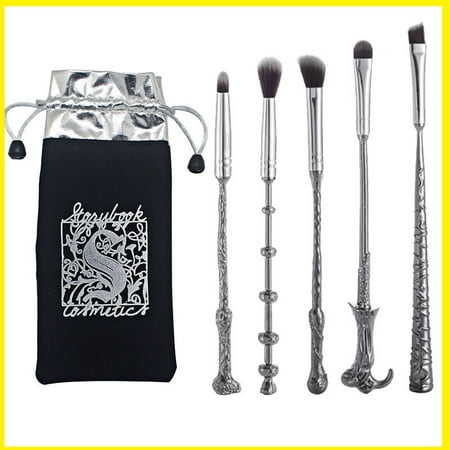2 Pack Harry Potter Brush Wizard Wand Make up Brush Set with velvet pouch