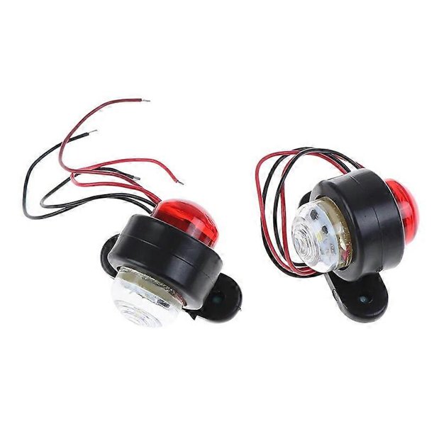 10-30V Car Truck LED Side Marker Light Rubber Plastic Double Side Indicator Lamps White for Trailer Lorry Van